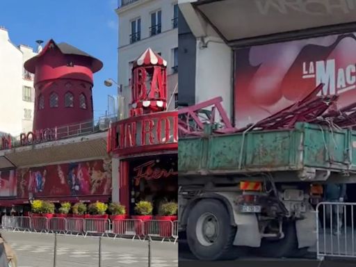 Moulin Rouge windmill sails collapse overnight