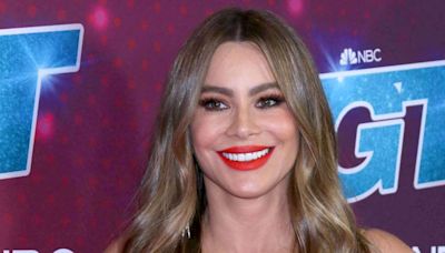 Sofía Vergara Evokes Old Hollywood Glam in Sparkling Dress With Deep Plunging Neckline