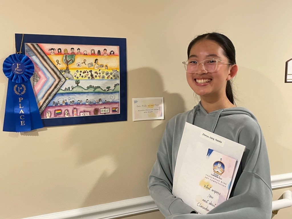 Clarendon Hills Centennial Art Competition submissions on display at The Birches