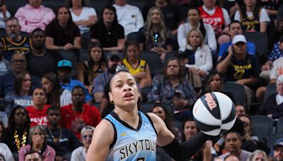 Angel Reese records another double-double, Chennedy Carter scores 34 as Sky beat Aces