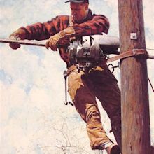 The Lineman - Norman Rockwell - WikiArt.org - encyclopedia of visual arts