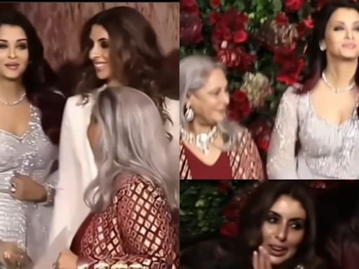 When Aishwarya Rai, Jaya Bachchan Were All Laughs As They Posed With Amitabh, Shweta At A Wedding | Watch - News18