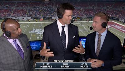 Tom Brady makes his first Fox Sports appearance at UFL Championship