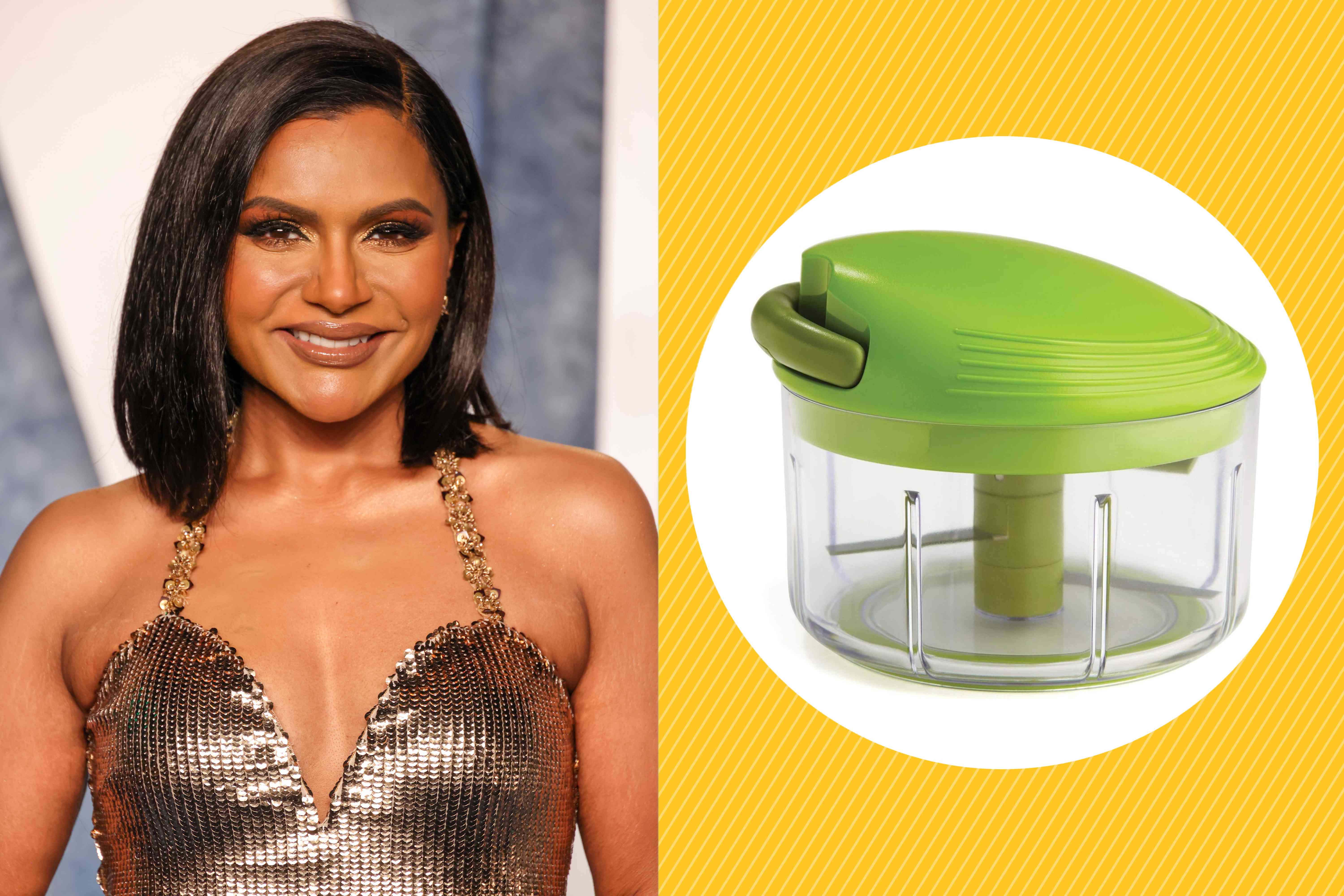 Mindy Kaling’s Clever Hack for Perfectly Chopped Vegetables in Seconds Is This Kitchen Gadget from Amazon