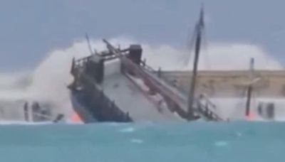 Huracán Beryl ya dejó sus primeros daños: Se hunde el crucero Jolly Roger en Barbados