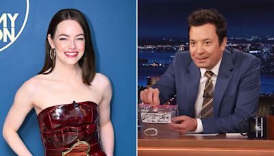 Jimmy Fallon Shows Off Friendship Bracelet Emma Stone Made for Him — with a Hilarious Message on It!