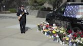 Law Enforcement honor guards watch over Deputy Tobin Bolter