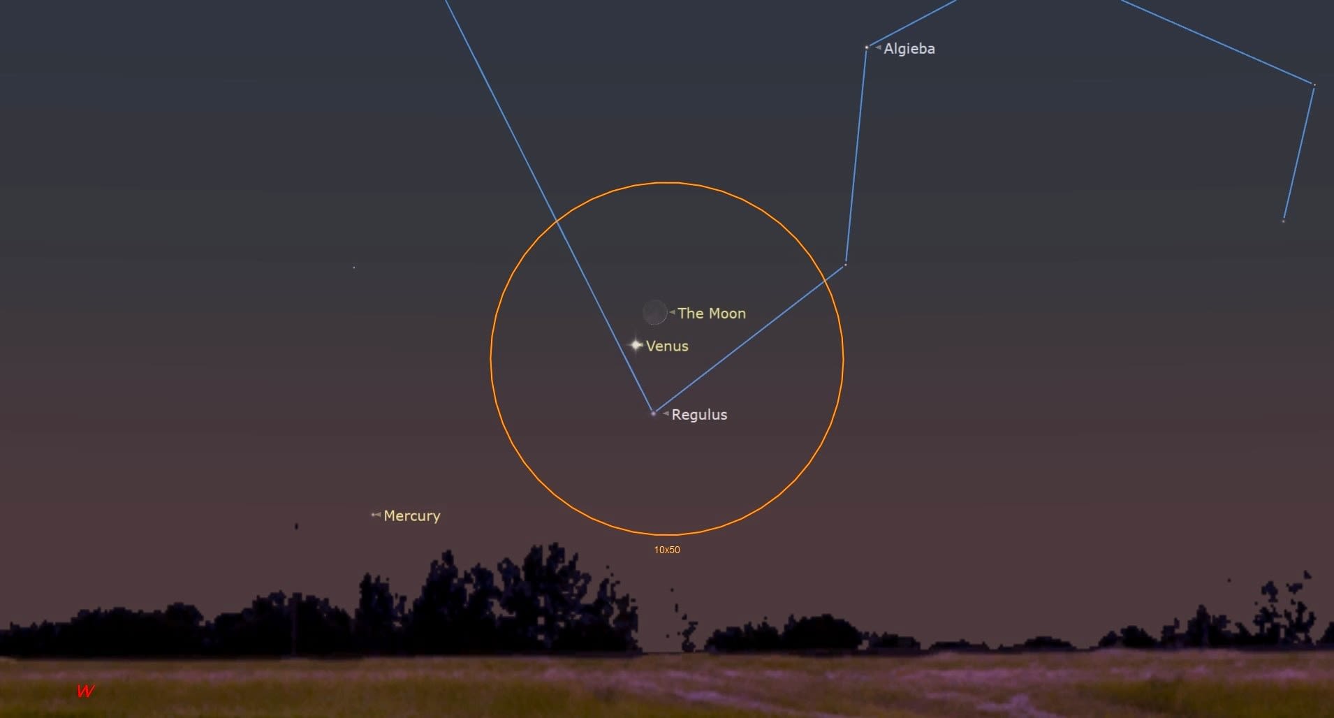 The moon and Venus join close together in the night sky Aug. 5