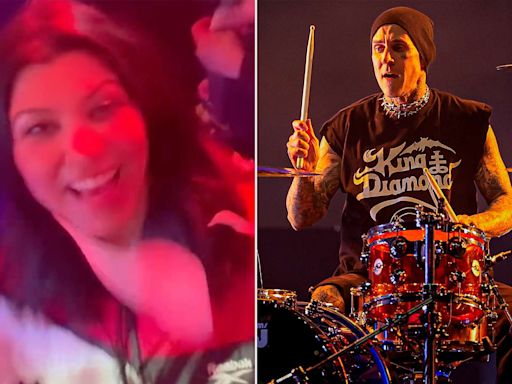 Kourtney Kardashian Supports Travis Barker at Blink-182 Concert in L.A.