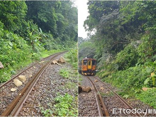 快訊／大雨狂襲土石崩落 台鐵「三貂嶺到猴硐間」慢行延誤