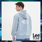 【X-LINE】Lee 男款 日出印花連帽大學T/厚T 灰綠
