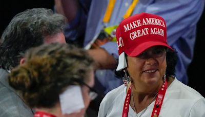 Republican National Convention delegates wear ear bandages to pay tribute to Trump