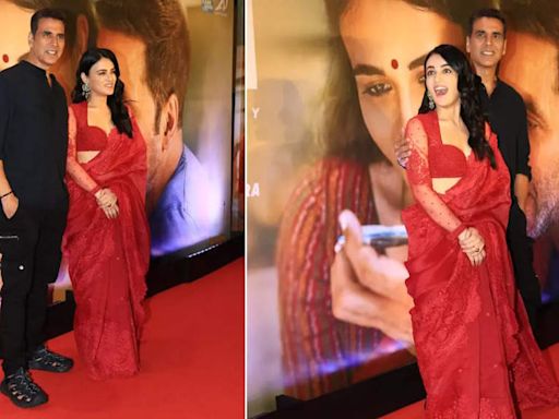 Akshay Kumar and Radhika Madan arrive at the screening of Sarfira in style | Hindi Movie News - Times of India
