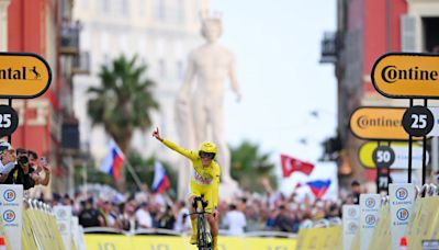 Tadej Pogačar obliterates field in stage 21 time trial to seal his third Tour de France victory and prestigious Giro-Tour double