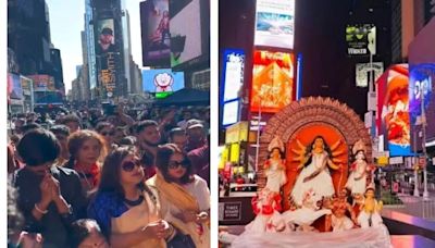 Videos Of First-Ever Durga Puja Celebrations At New York's Times Square Delight Internet