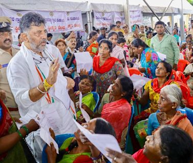 3rd visit this week, DK Shivakumar goes all out to woo voters in Karnataka’s Channapatna ahead of impending bypoll