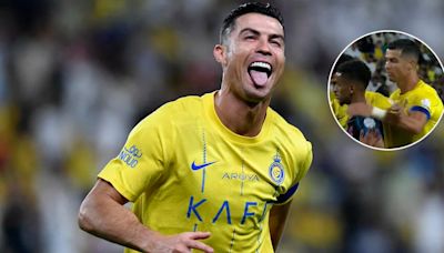 Cristiano Ronaldo anotó tres goles, quedó a un paso de romper un nuevo récord y tuvo un áspero cruce con un rival