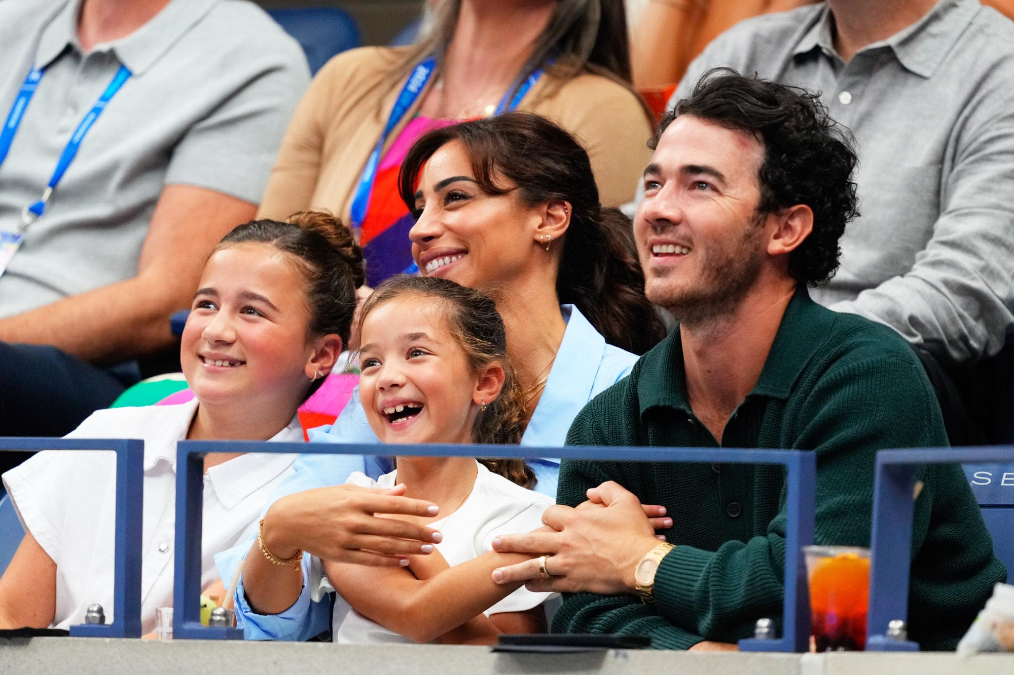 Kevin Jonas and Wife Danielle Bring Daughters Alena and Valentina to US Open