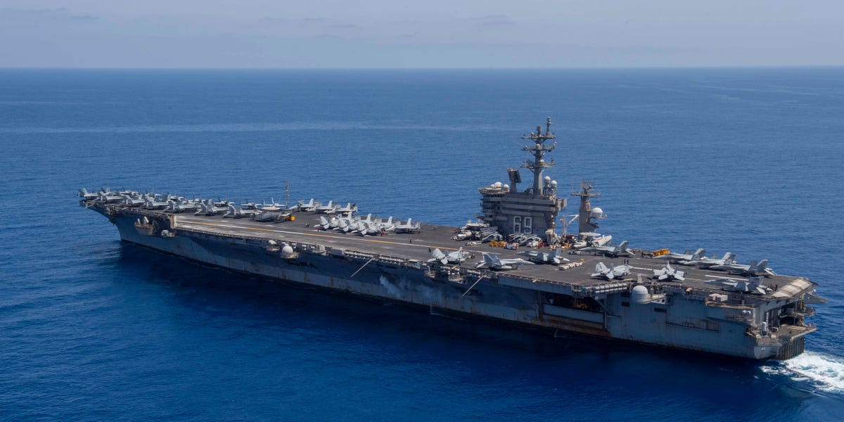 A US Navy aircraft carrier is rearmed and back in the Red Sea amid a Houthi missile crisis with no end in sight