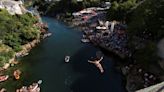 Divers celebrate 20th anniversary of Mostar's rebuilt bridge