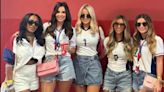 Dani Dyer poses beside fellow England Wags ahead of Sunday's game