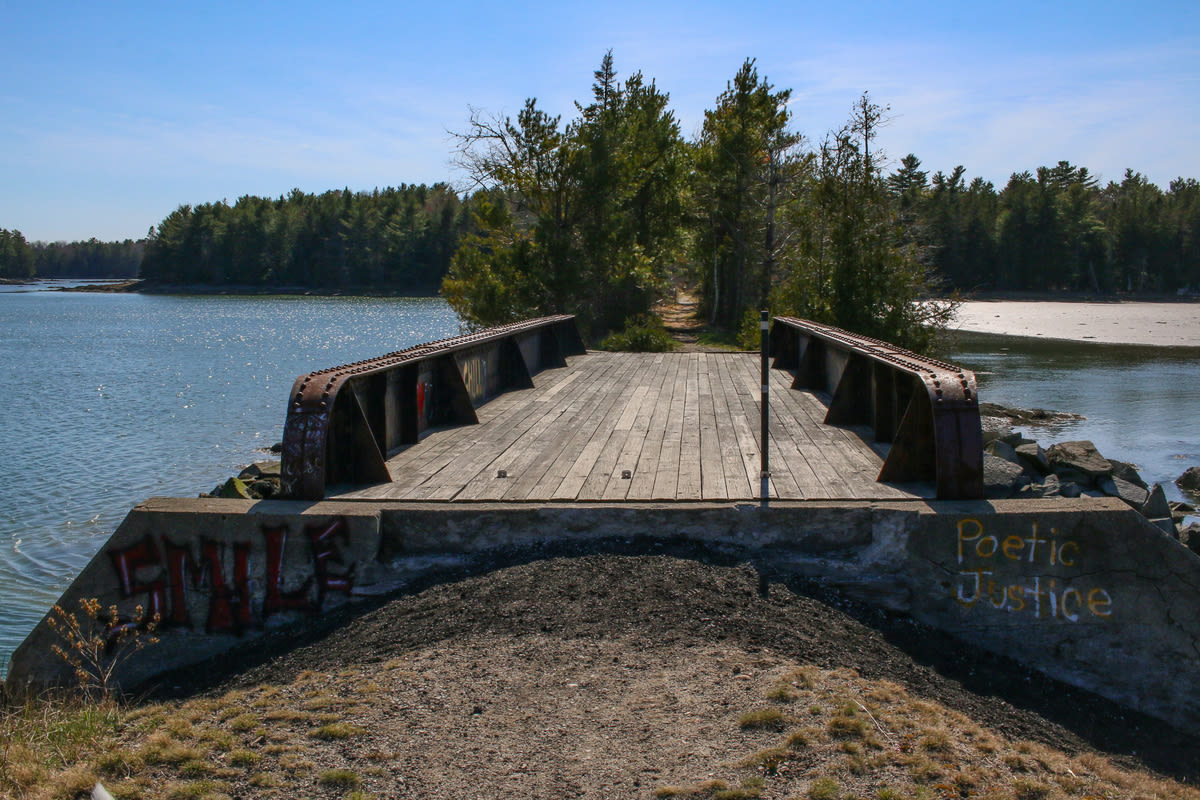 Go back in time by hiking along this old Bar Harbor railway