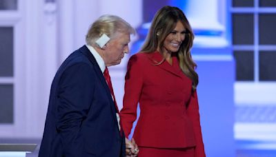 Former first lady Melania Trump makes a rare appearance on the Republican convention's last night