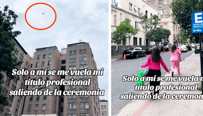 Recién graduada sale de su ceremonia y su diploma se va volando: “Es una señal que llegará lejos”