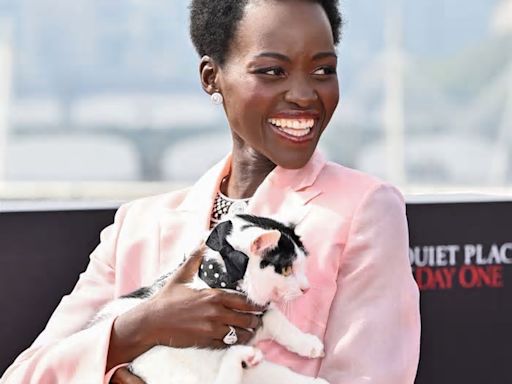 Why Did Lupita Nyong’o Accessorize Her Bubblegum Suit With a Live Cat?