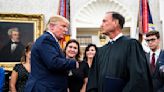 Donald Trump Bear Hugs Sam Alito At Height Of Flag Flap