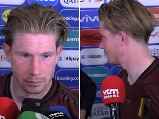 Watch Kevin De Bruyne WALK OUT of interview after Belgium stunned by Slovakia