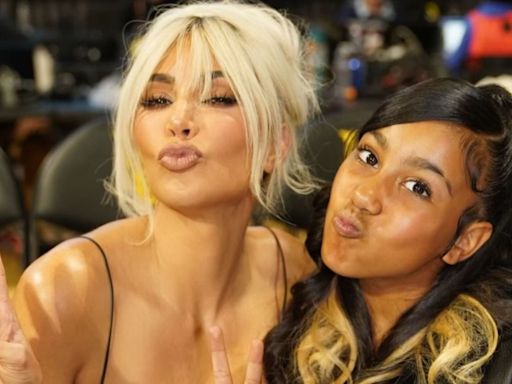 Kim Kardashian’s Daughter North Channels Her Mom’s Blonde Locks with Highlights During 'Fun Night' at WNBA Game