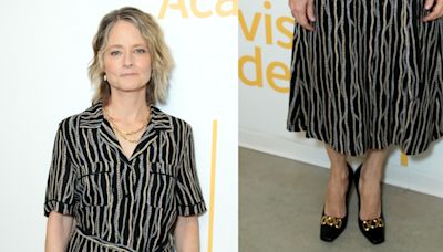 Jodie Foster Goes Classic in Pumps and Striped Dress for ‘True Detective: Night County’ FYC Screening