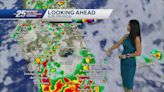 Scattered rain and storms, highs in the 90s