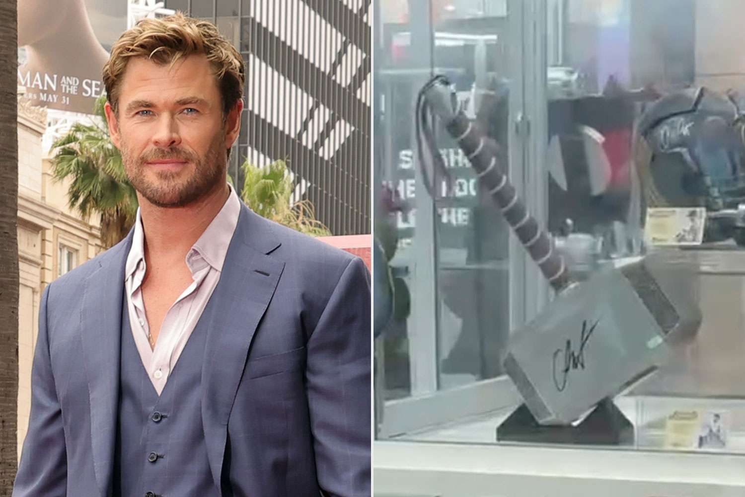 Chris Hemsworth Comes Face-to-Face with Thor's Hammer at Universal Studios: 'I Don't Remember Signing That'