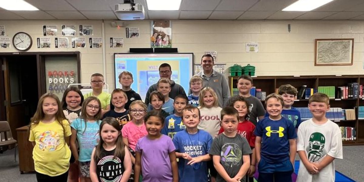 Meteorologist Jacob Durham visits Midway Elementary School