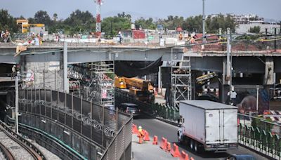 Van 31 de 65 trabes colocadas en la obra de renivelación de vías en la Línea 9 del Metro