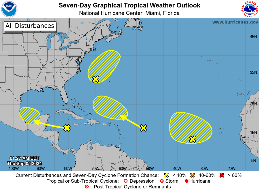 Storm tracker: National Hurricane Center tracking 5 disturbances in Atlantic