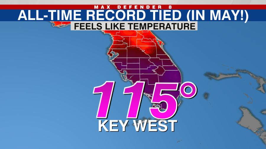 Key West shatters heat index record by 17 degrees
