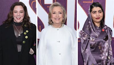 Melissa McCarthy Goes Sheer in Bralette and Oversize Suit, Hillary Clinton in Symbolic White Coat and More Stars at ‘Suffs’ Broadway Premiere