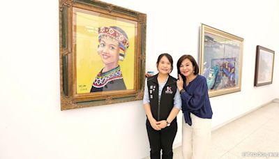 基隆36畫家百號油畫特展 副市長邱佩琳作品原民女孩有故事