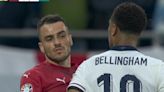 Watch as Bellingham is confronted by Serbia star during England's Euro opener