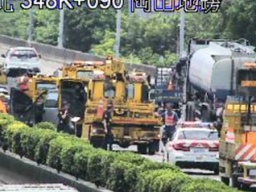 快訊／國道1號岡山地磅路段4車追撞連環車禍 車流回堵近3公里