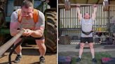 Moment England's strongest man who can bend iron rod in HALF shows off strength