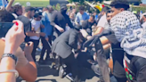 Pro-Palestinian and pro-Israeli demonstrators clash outside synagogue in Los Angeles