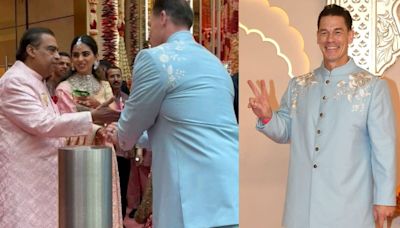 Mukesh Ambani Greets John Cena at Anant Ambani and Radhika Merchant's Wedding, Ushers Him In | Watch - News18