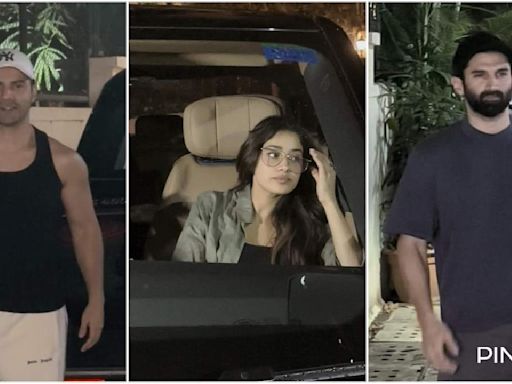 WATCH: Janhvi Kapoor, Varun Dhawan and Aditya Roy Kapur arrive at Arjun Kapoor's house for birthday celebration