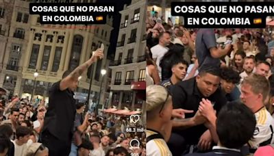 Lo que no se ve aquí: colombiano devolvió celular perdido en celebración del Real Madrid