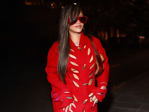 Rihanna Reinvents the Nearly-Naked Trend in a Red-Hot Cutout Coat