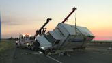 Overturned box truck causes traffic mess near Highway 70, 99 connector in Sutter County